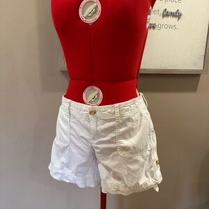 Abercrombie & Fitch White Cargo Shorts